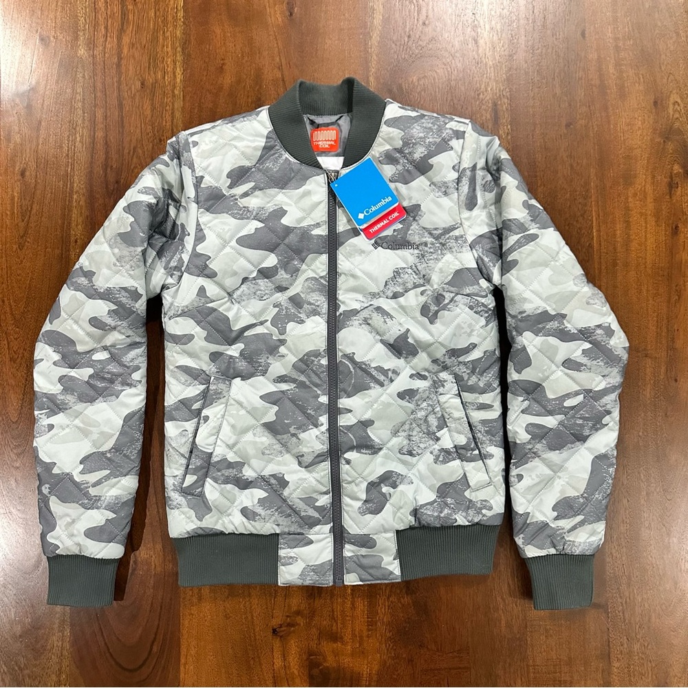 New! Columbia Hawlings Hill Printed Bomber Jacket Size XS‎ Camo